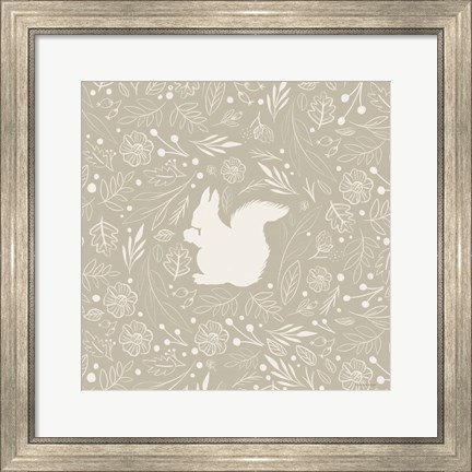 Framed Floral Squirrel Print