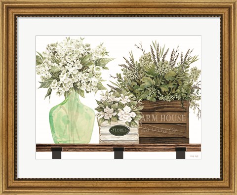 Framed Farm House Florals Print