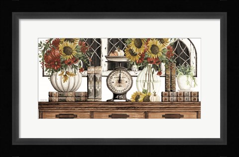 Framed Fall Sunflowers Print