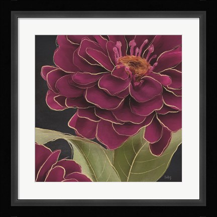 Framed Burgundy Floral 1 Print