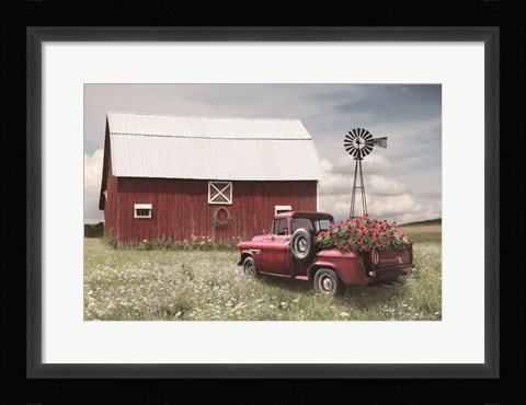 Framed Little Red Barn Print