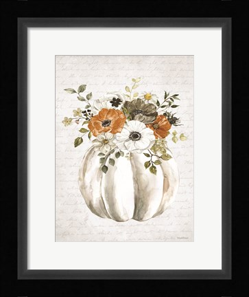 Framed Pumpkin Floral Print