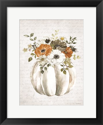 Framed Pumpkin Floral Print