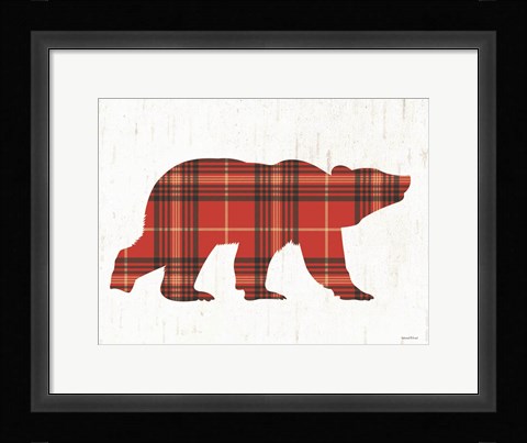 Framed Plaid Bear Print