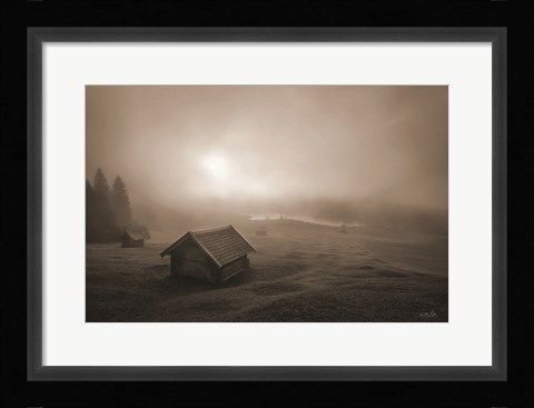 Framed Misty Morning Sunrise Print
