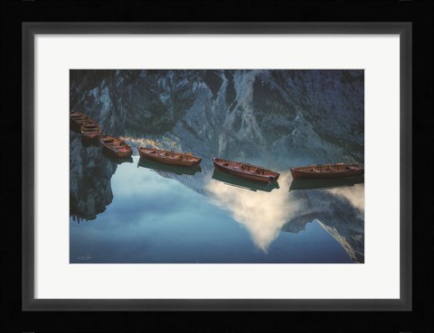 Framed Boats of Braies II Print