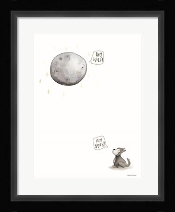 Framed Wolf and the Moon Print