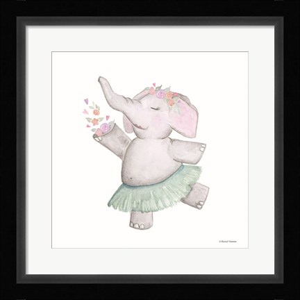 Framed Elephant Ballerina Print