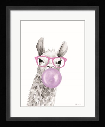 Framed Bubble Gum Alpaca Print
