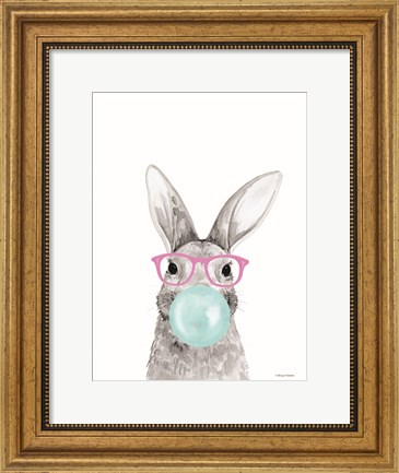 Framed Bubble Gum Bunny Print