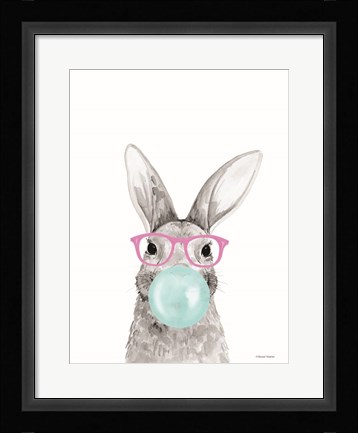 Framed Bubble Gum Bunny Print