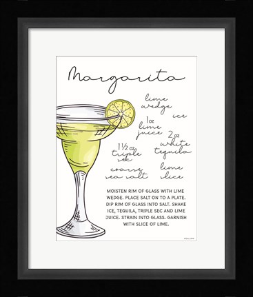 Framed Margarita Recipe Print