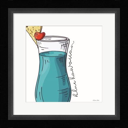 Framed Blue Hawaiian Print