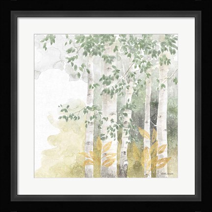 Framed Natures Leaves III Sage Print