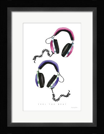 Framed Headphones Love Print