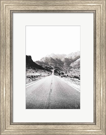 Framed Road to Old West BW Print