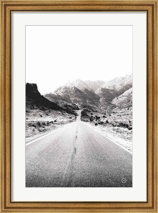 Framed Road to Old West BW Print