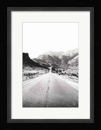 Framed Road to Old West BW Print
