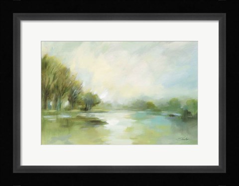 Framed Lakeside Fog Sage Print