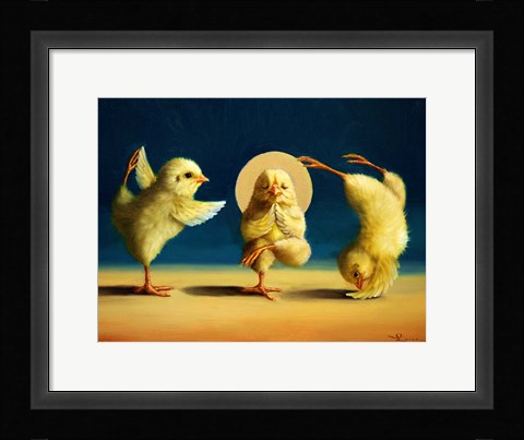 Framed Yoga Chicks Three Print