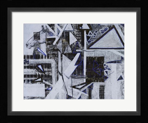 Framed Blue Horse II Print