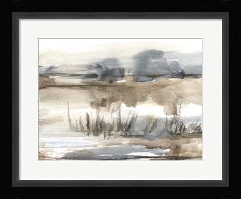 Framed Blue-Grey Marsh I Print