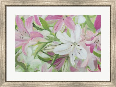 Framed Pink and White Lilies IV Print