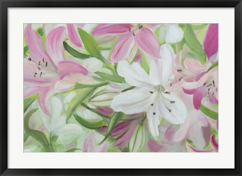 Framed Pink and White Lilies IV Print