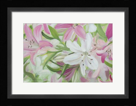 Framed Pink and White Lilies IV Print