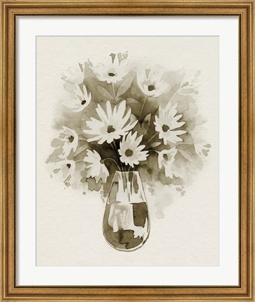 Framed Daisy Bouquet Sketch III Print