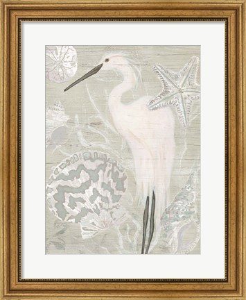 Framed Driftwood Heron II Print