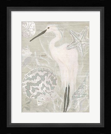 Framed Driftwood Heron II Print