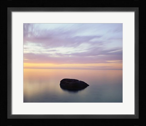Framed Rock at Sunset Print