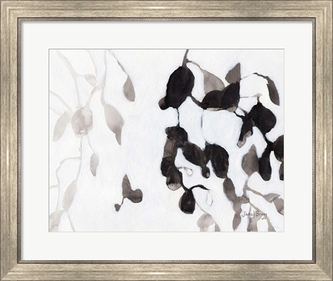 Framed Leaves in Black and White Print