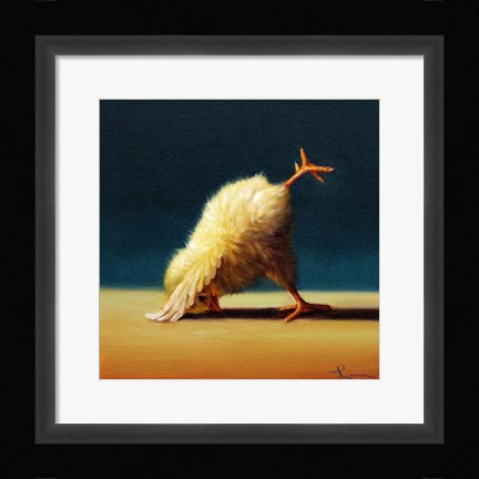 Framed Yoga Chick Downward Dog Split Print