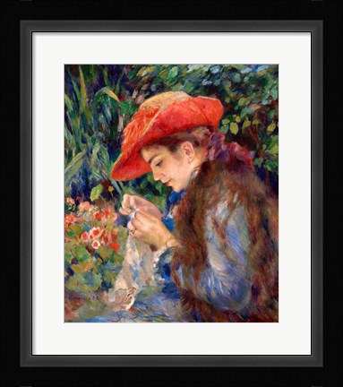 Framed Marie-Therese Durand-Ruel Sewing, 1882 Print