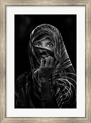 Framed Street Portrait in a Village Close to Delhi Print