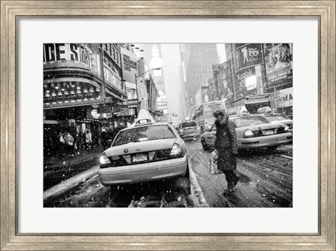 Framed New York in Blizzard Print