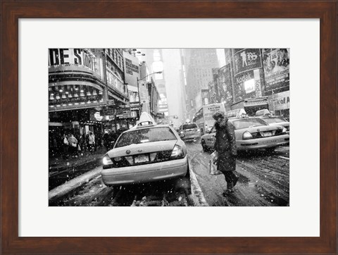 Framed New York in Blizzard Print