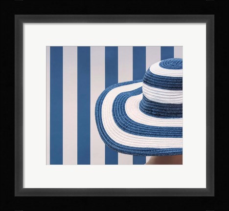 Framed Blue and White Print