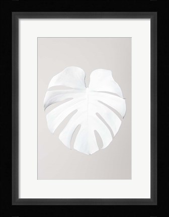 Framed Monstera White 3 Print