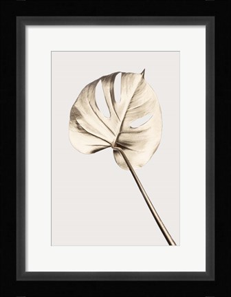 Framed Monstera Gold 5 Print