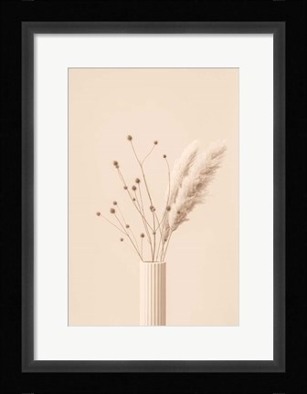Framed Thistle a Pampas Beige Print