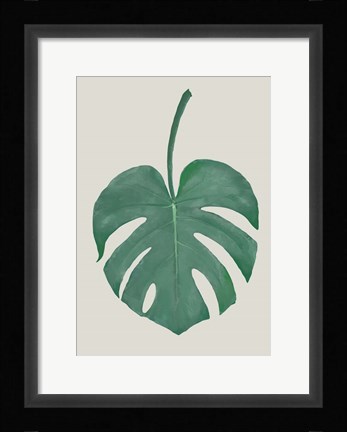 Framed Monstera Aqua 5 Print