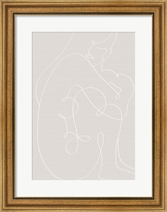 Framed Woman Lines White Print