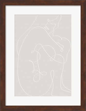 Framed Woman Lines White Print