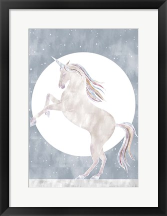Framed Rising Unicorn Print