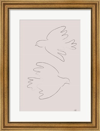 Framed Two Doves Print