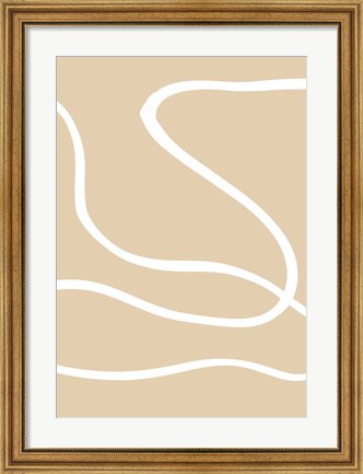 Framed Beige Lines 1 Print