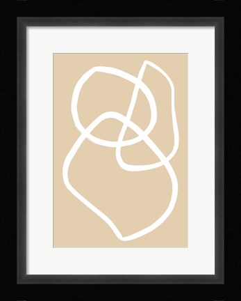 Framed Beige Lines 3 Print